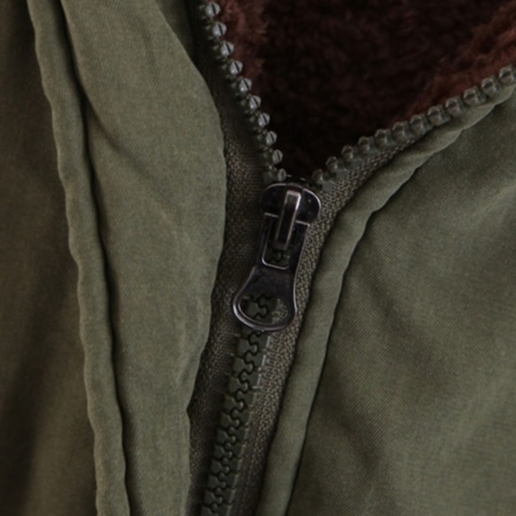 NWT Army green winter hooded parka coat jacket - Picture 7 of 7